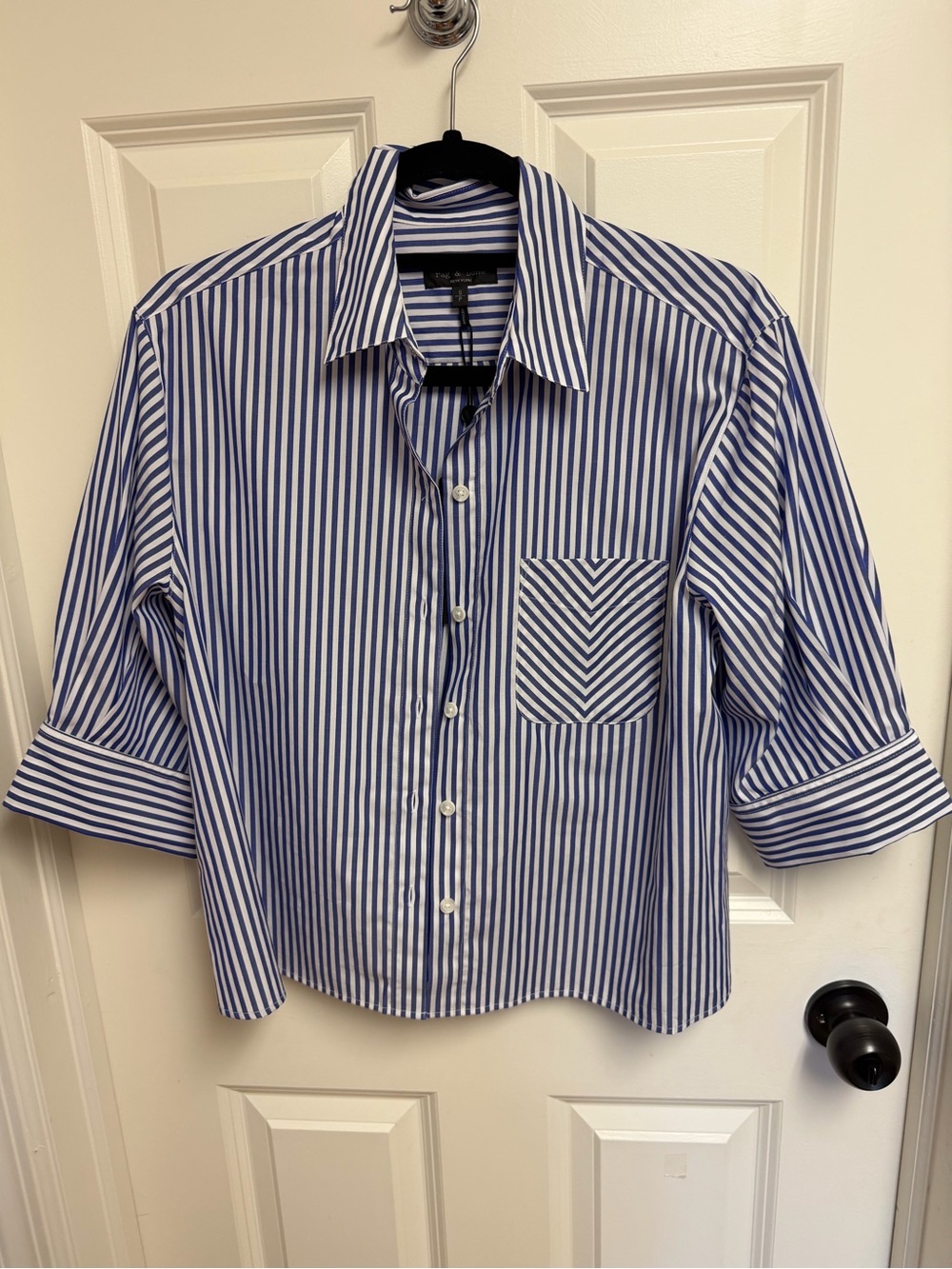 rag & bone Lucia Striped Poplin Shirt Size Small - Picture 6 of 8